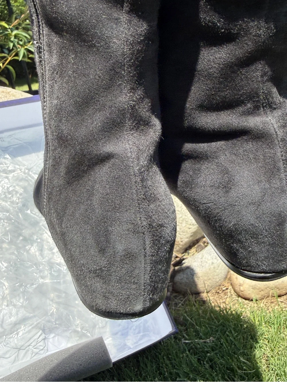 Stuart Weitzman Elf Over Knee Boots Anthracite Suede Flat Women’s 7.5 Spain